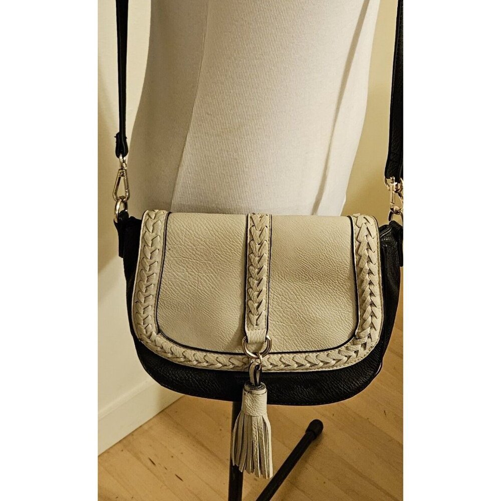 Coco + Carmen Pebbled Leather Convertible Crossbody Bag Tassel &Braided Detail